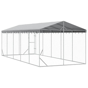 Verzinkter Outdoor Hundezwinger mit Dach 3x7,5x2,5m