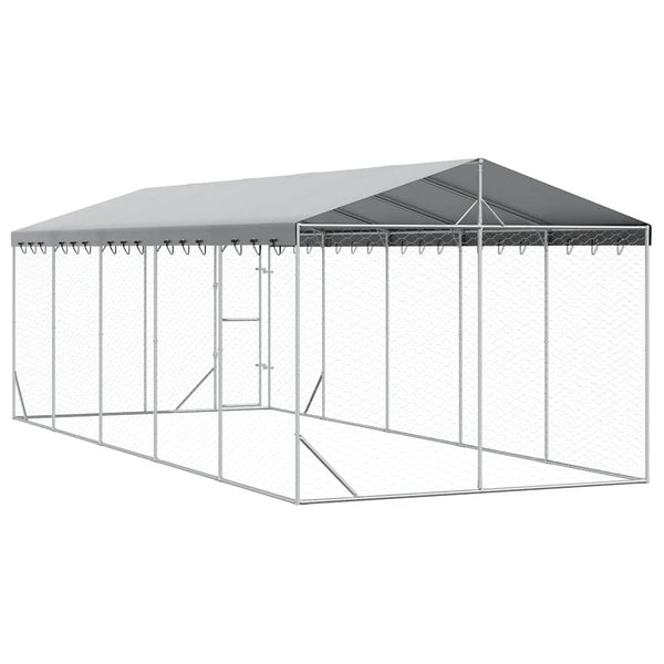 Verzinkter Outdoor Hundezwinger mit Dach 3x7,5x2,5m