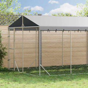 Verzinkter Outdoor Hundezwinger mit Dach 3x7,5x2,5m