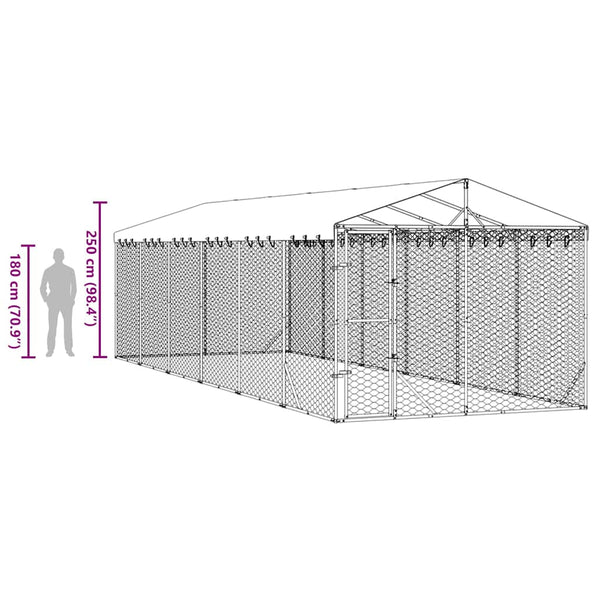 Hundezwinger mit Dach 3x9m Verzinkt