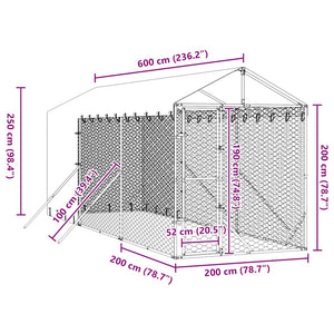 Hundezwinger mit Dach 2x6x2,5m