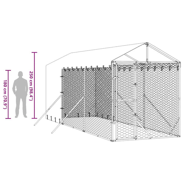 Hundezwinger mit Dach 2x6x2,5m
