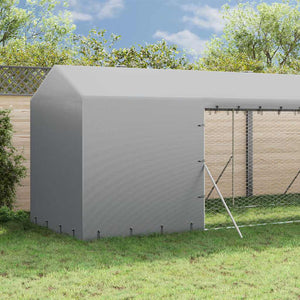 Verzinkter Outdoor-Hundezwinger mit Dach 2x10x2,5m