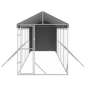 Verzinkter Outdoor-Hundezwinger mit Dach 2x10x2,5m