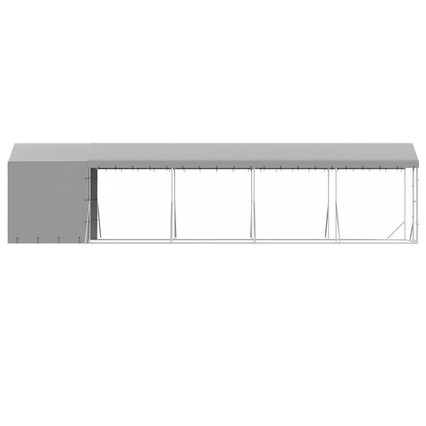 Verzinkter Outdoor-Hundezwinger mit Dach 2x10x2,5m
