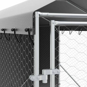 Verzinkter Outdoor-Hundezwinger mit Dach 2x10x2,5m