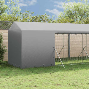 Verzinkter Outdoor-Hundezwinger mit Dach 2x14x2,5m