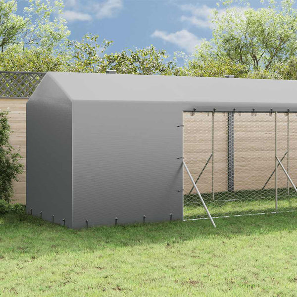 Verzinkter Outdoor-Hundezwinger mit Dach 2x14x2,5m