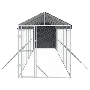 Verzinkter Outdoor-Hundezwinger mit Dach 2x14x2,5m
