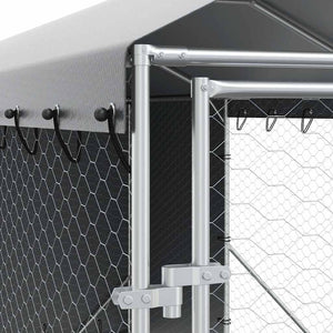 Verzinkter Outdoor-Hundezwinger mit Dach 2x14x2,5m