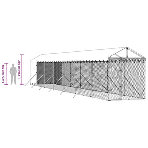 Verzinkter Outdoor-Hundezwinger mit Dach 2x14x2,5m