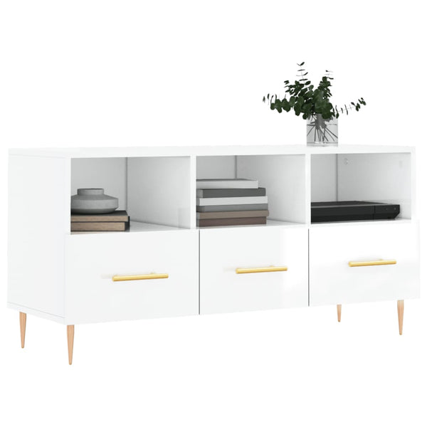 Hochglanz TV-Schrank Weiß 102x36x50 cm