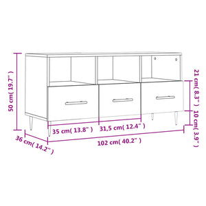 Hochglanz TV-Schrank Weiß 102x36x50 cm
