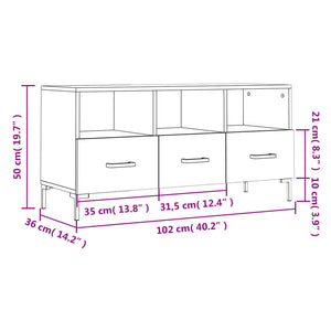 TV-Schrank Braun Eichen-Optik 102 cm