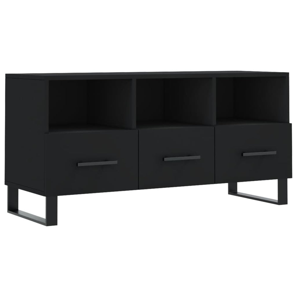 vidaXL Meuble TV Noir 102x36x50 cm Bois d'ingénierie