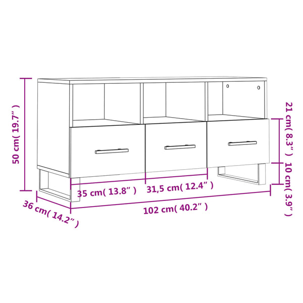 Schwarzer TV-Schrank 102 cm