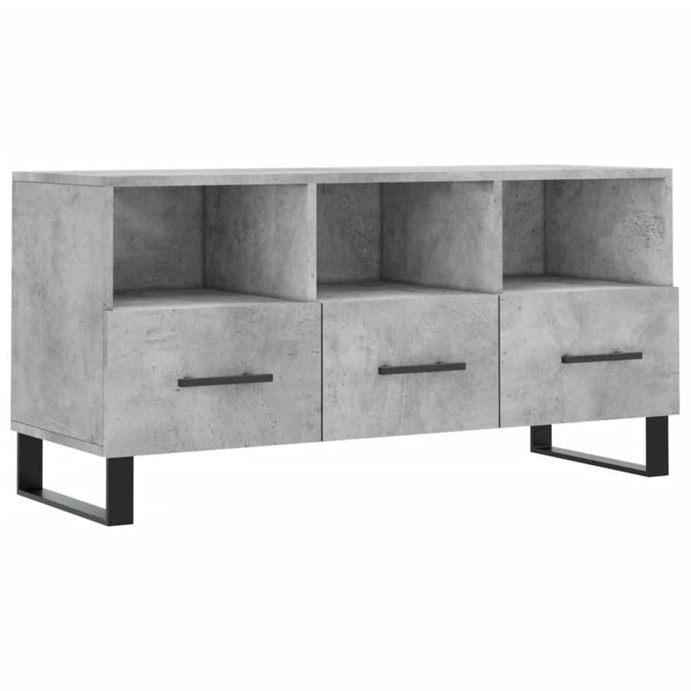 vidaXL Meuble TV gris béton 102x36x50 cm Aggloméré