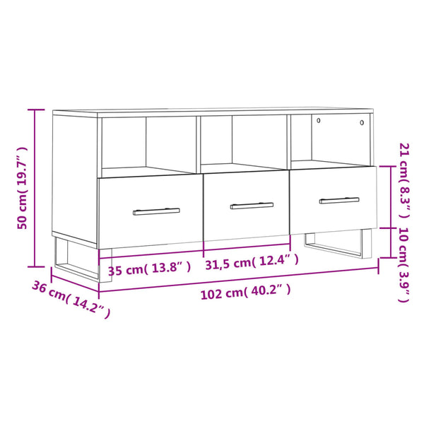 TV-Schrank Betongrau 102 cm