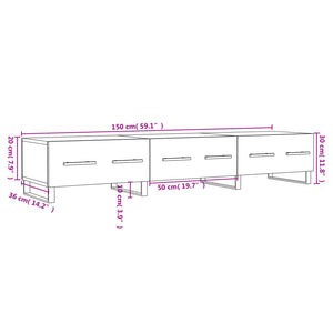 TV-Schrank Hochglanz Weiß 150 cm