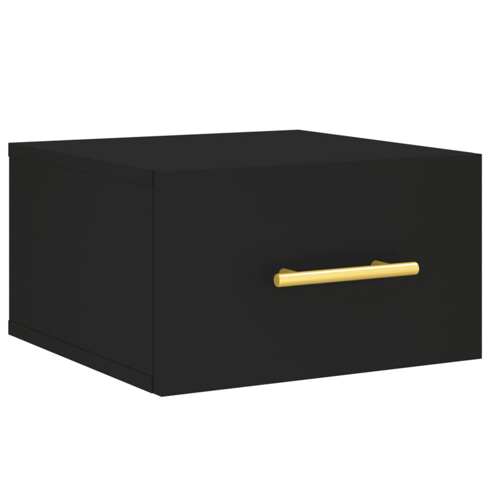 vidaXL Wall-Mounted Nightstand Black 35x35x20 cm