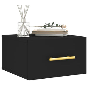 Schwarzer Wand-Nachttisch 35x35x20 cm