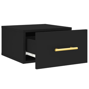 Schwarzer Wand-Nachttisch 35x35x20 cm