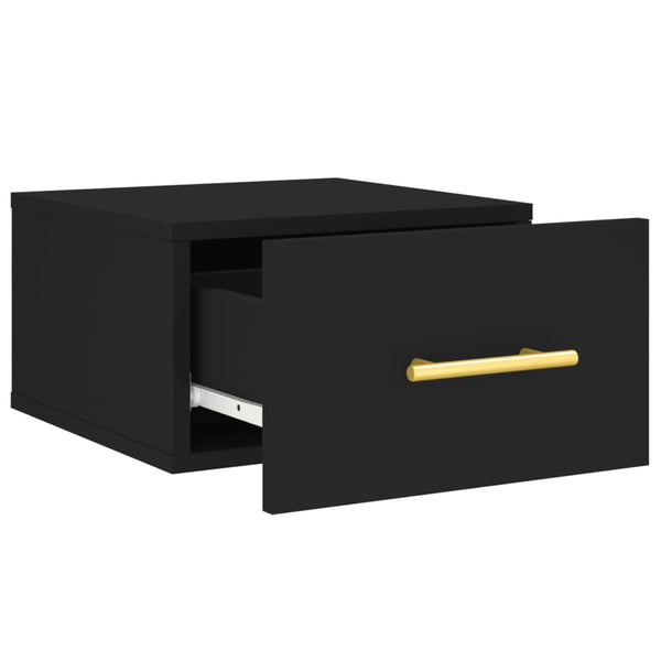 Schwarzer Wand-Nachttisch 35x35x20 cm