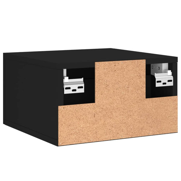 Schwarzer Wand-Nachttisch 35x35x20 cm