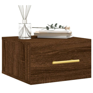 Wand-Nachttisch Braun Eichenoptik 35x35 cm