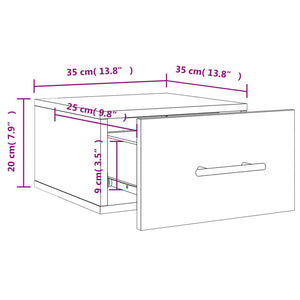 Wand-Nachttisch Braun Eichenoptik 35x35 cm