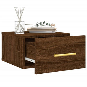 Wand-Nachttisch Braun Eichenoptik 35x35 cm