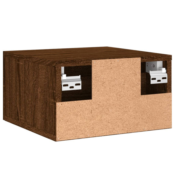 Wand-Nachttisch Braun Eichenoptik 35x35 cm