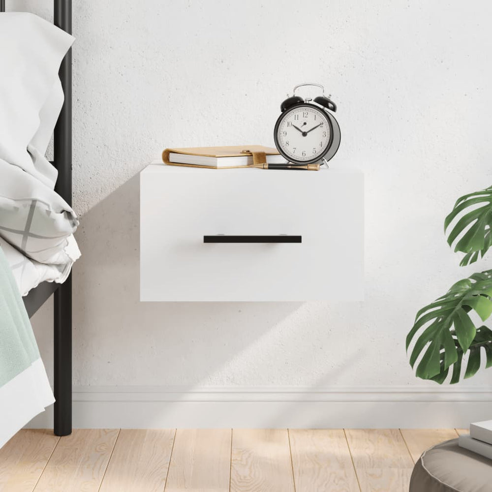 vidaXL Wall-Mounted Nightstand White 35x35x20 cm
