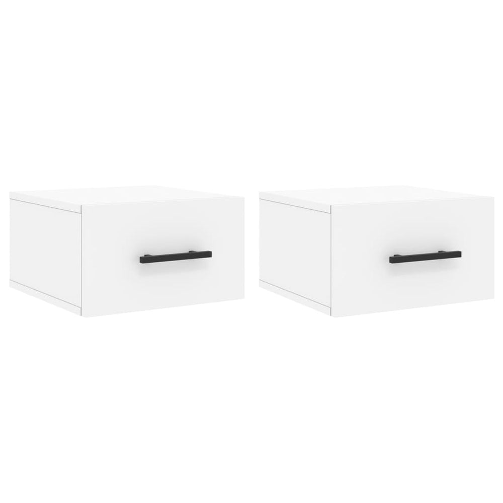vidaXL Wall-Mounted Nightstands 2 pcs White 35x35x20 cm