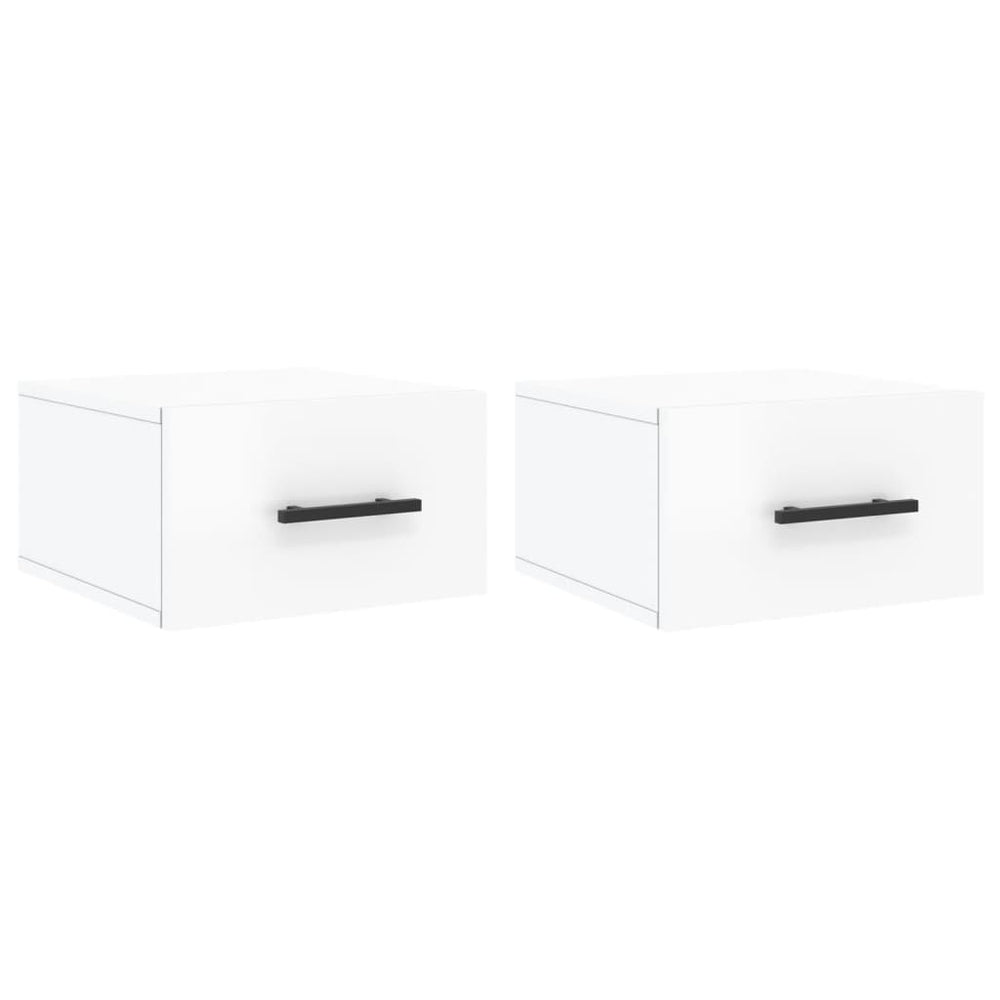 vidaXL Wall-Mounted Nightstands 2 pcs. High Gloss White 35x35x20 cm