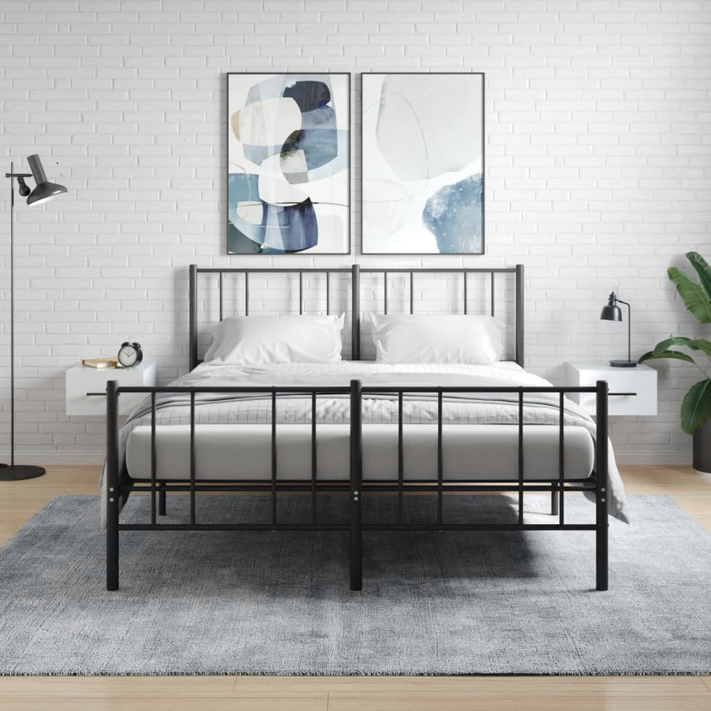 vidaXL Wall-Mounted Nightstands 2 pcs. High Gloss White 35x35x20 cm