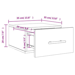 Wand Nachttisch Sonoma Eiche 35x35x20 cm