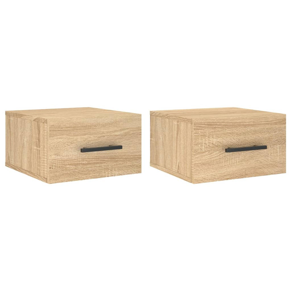 vidaXL Wall-Mounted Nightstands 2 pcs Sonoma Oak 35x35x20 cm