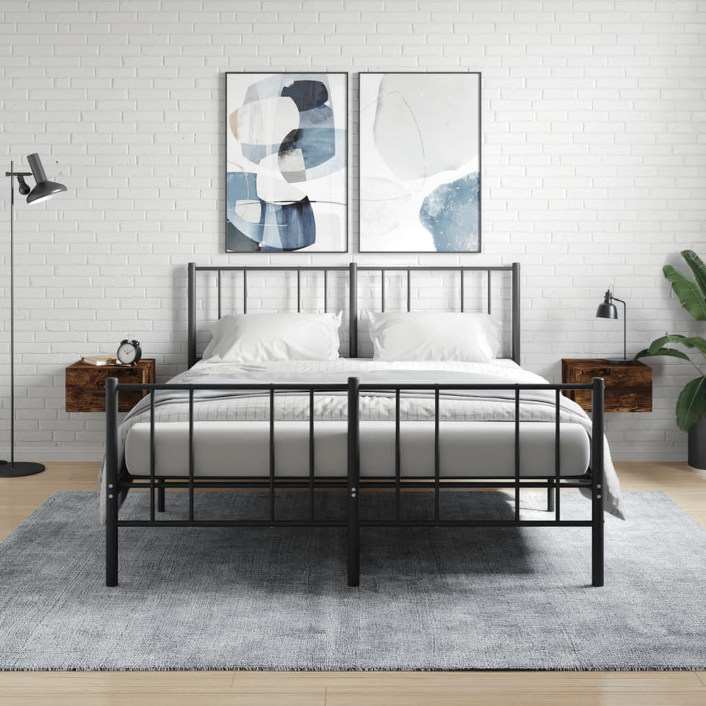 vidaXL Wall-Mounted Nightstands 2 pcs Smoked Oak 35x35x20 cm