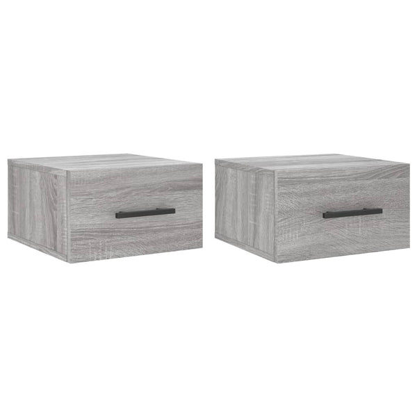 Wand Nachttische Grau Sonoma 2er-Set