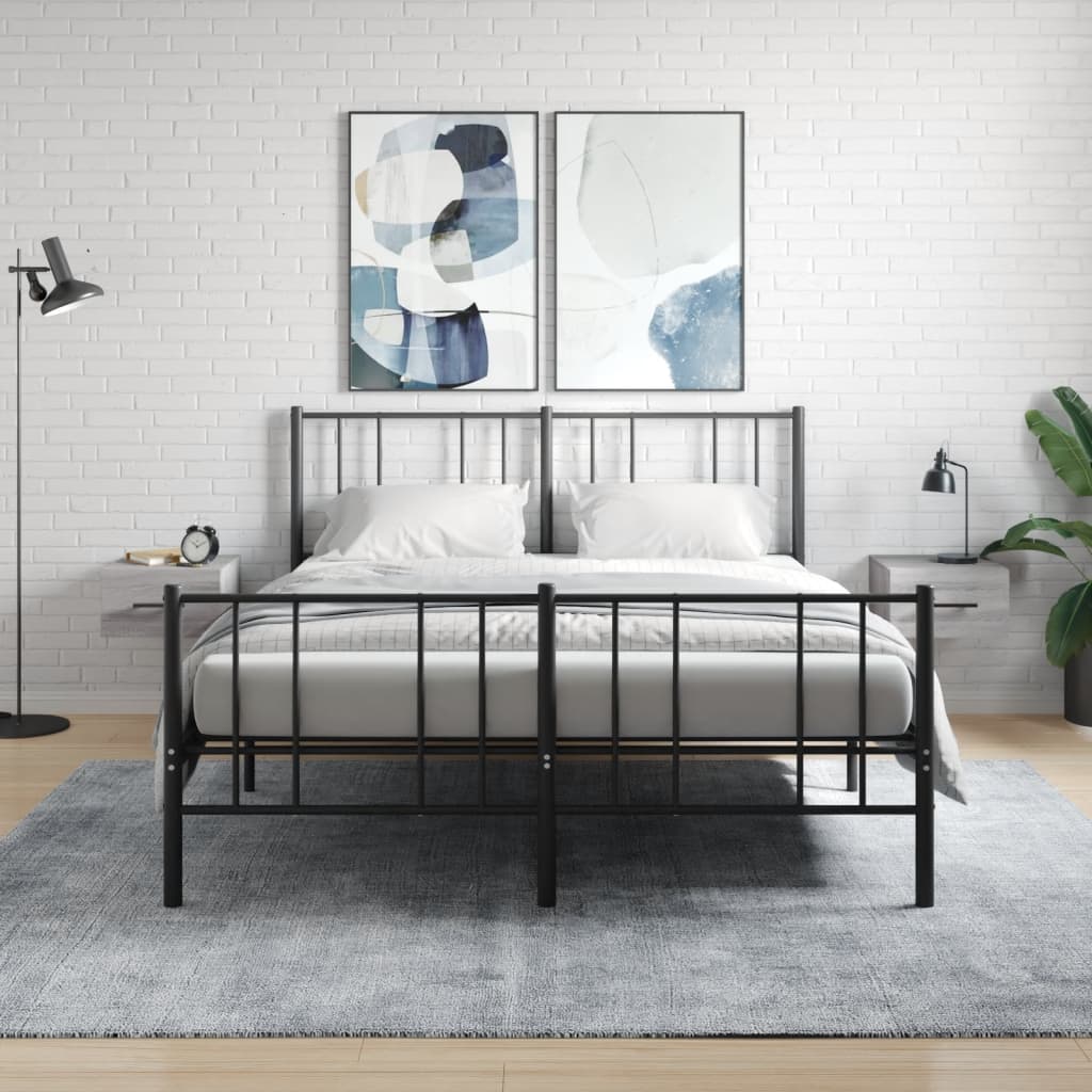 Wand Nachttische Grau Sonoma 2er-Set