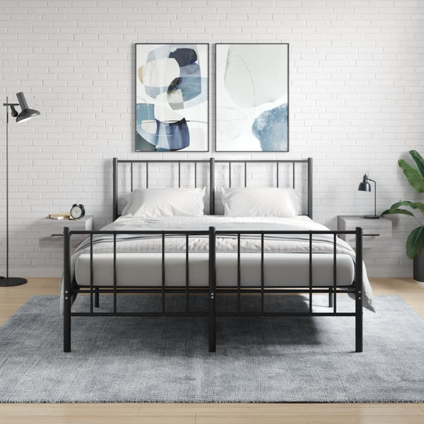 Wand Nachttische Grau Sonoma 2er-Set