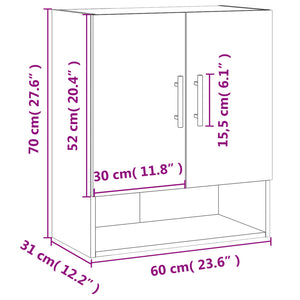 Wandschrank Weiß 60x31x70 cm