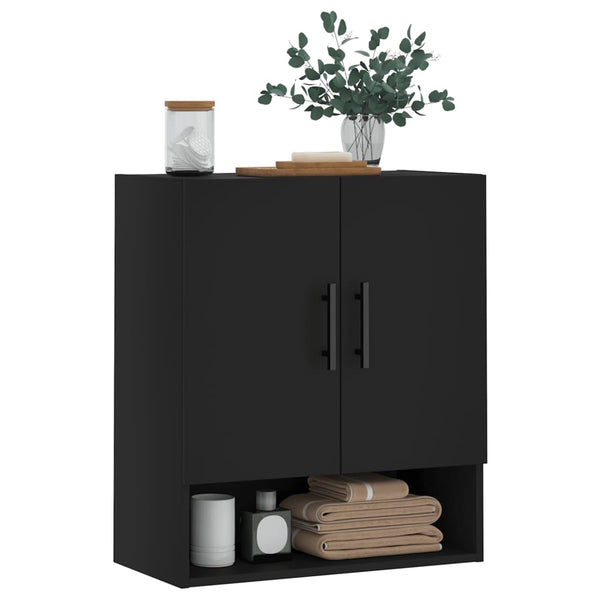 Schwarzer Wandschrank 60x31x70 cm