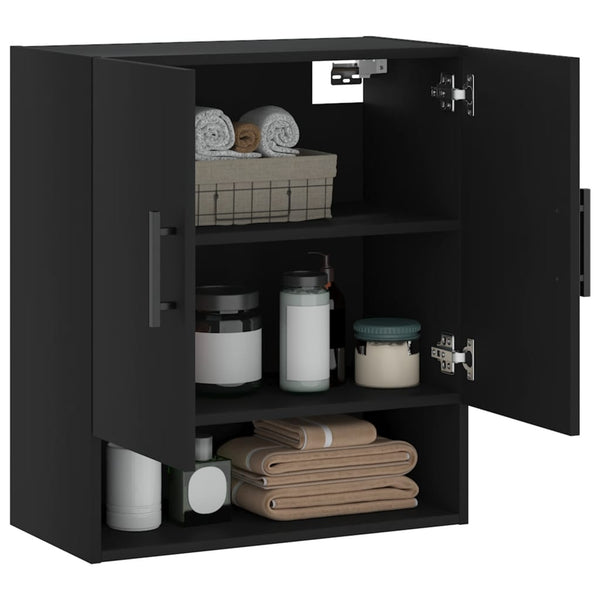 Schwarzer Wandschrank 60x31x70 cm