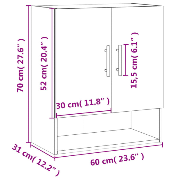 Wandschrank Grau Sonoma 60x31x70 cm