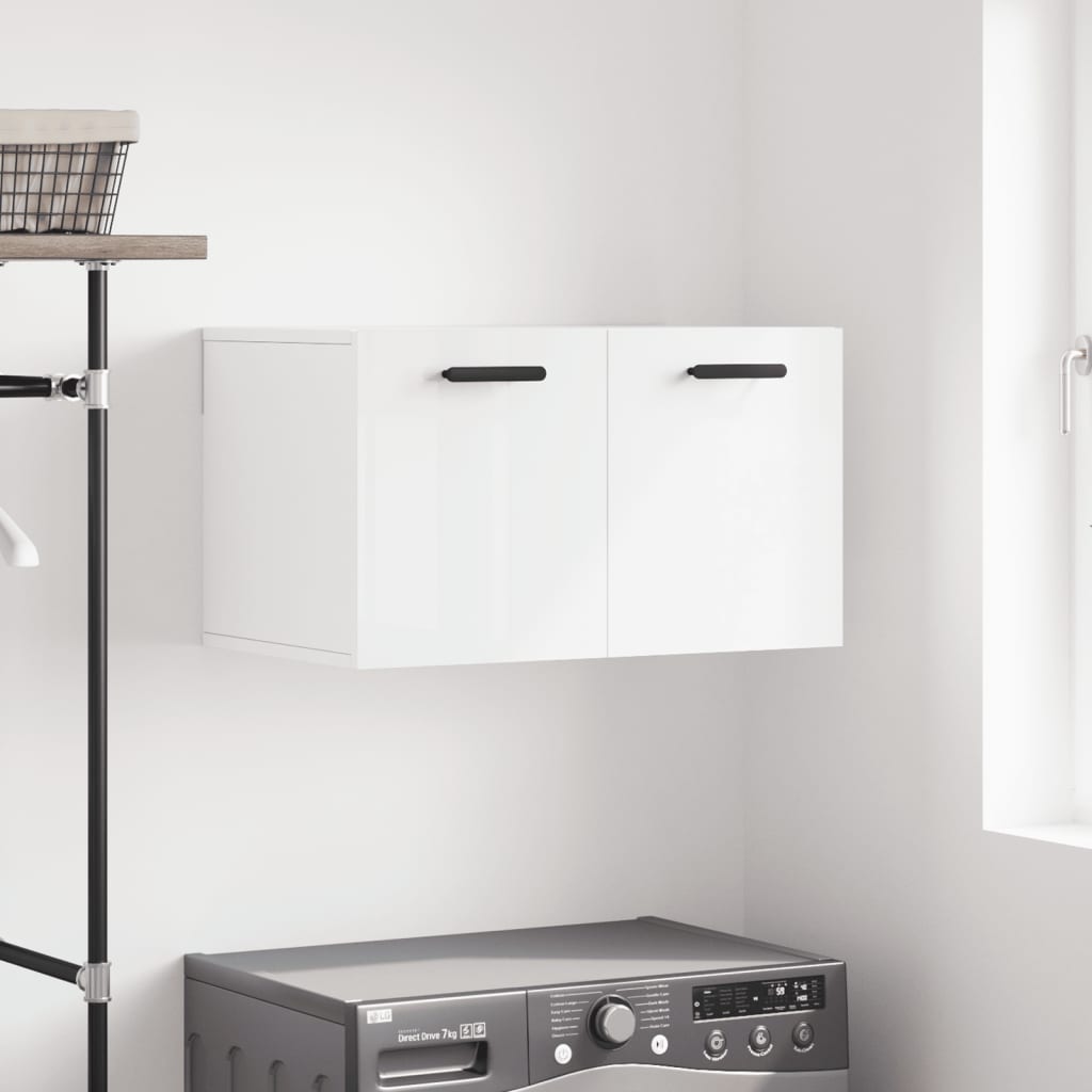 Hochglanz-Wandschrank Weiß 60x35 cm