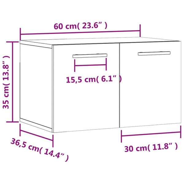 Wandschrank Weiß 60x35 cm