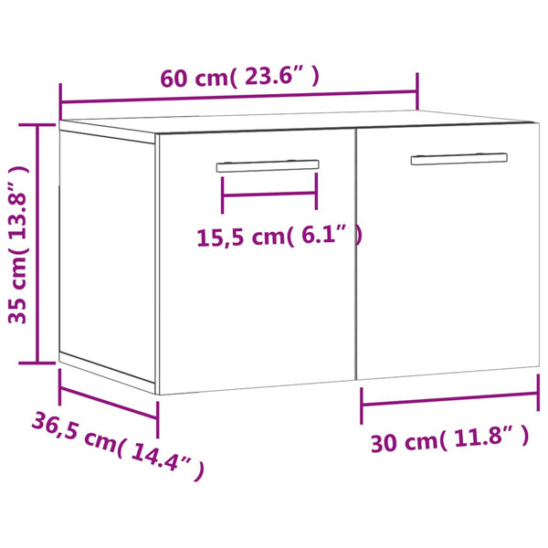 Wandschrank Braun Eichenoptik 60 cm