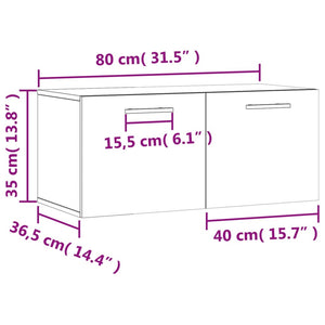 Weißer Wandschrank 80x36,5x35 cm